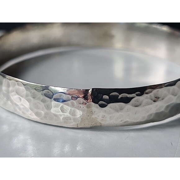 925 Sterling Silver Hammered Bangle Bracelet Vintage, READ Description - Picture 10 of 10